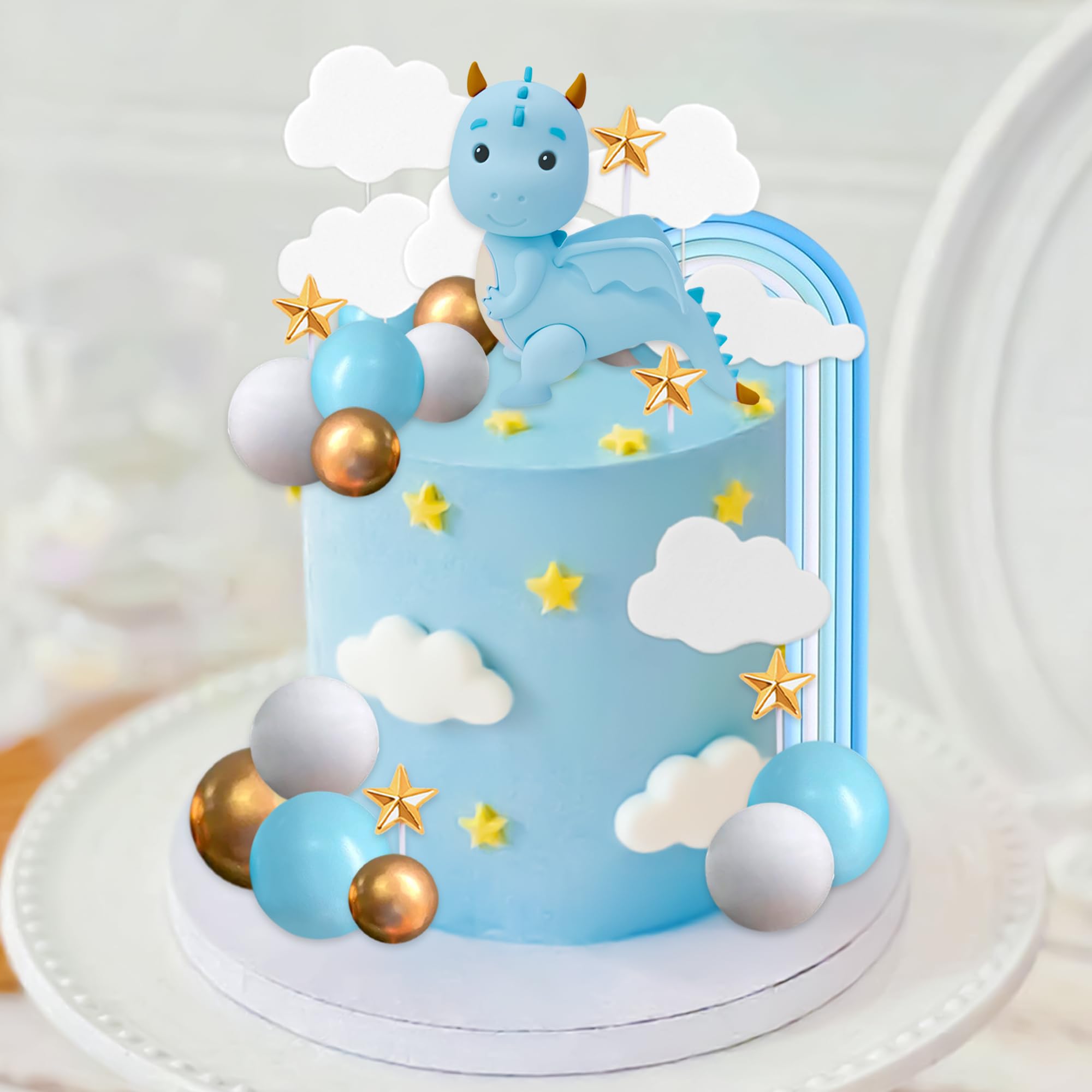 JeVenis Dragon Cupcake Toppers Magical Dragon Cake Decorations Fantasy Party Supplies for Baby Shower Birthday Party Supplies - Image 4