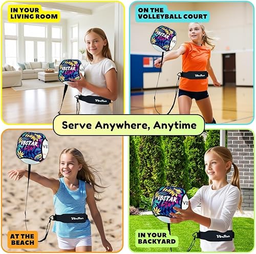 Miniatura 4 de Equipo de entrenamiento de voleibol practica tu servicio, ajuste y picos con facilidad, gran servicio individual y entrenador de picos para