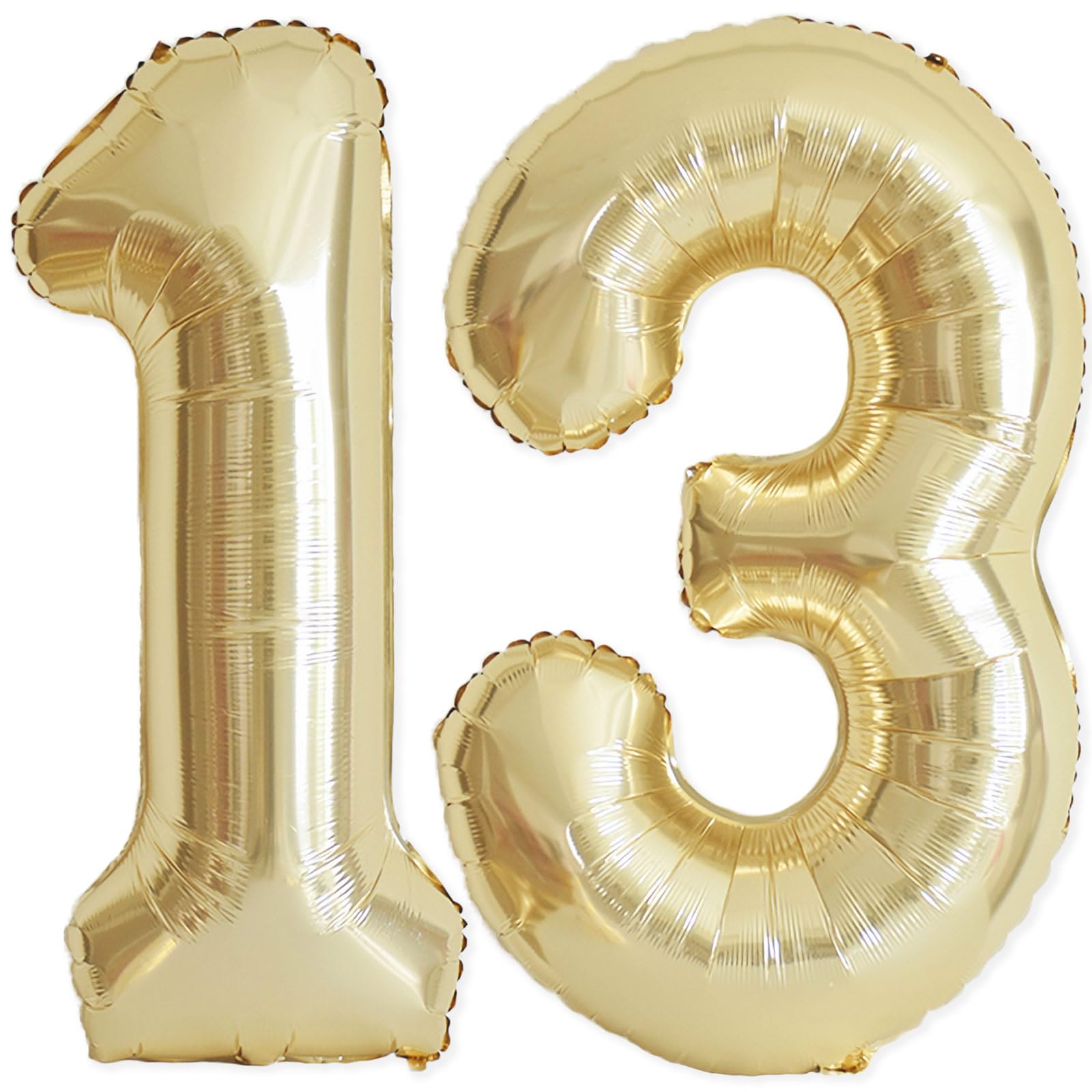 Photo 1 of 13 Balloon Number, 40 Inch Champagne Gold Foil Balloons Giant Jumbo Helium Number 13 or 31 Balloons for 13th 31th Birthday Decorations Anniversary Events Boys Girls Party Decorations (Light Gold)
