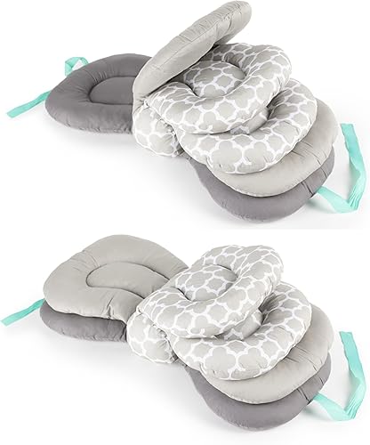 Miniatura 4 de Almohada de lactancia para lactancia materna y biberones, ideal para alimentar recién nacidos de 0 a 5 meses, 100% algodón, cojín de apoyo ajustable