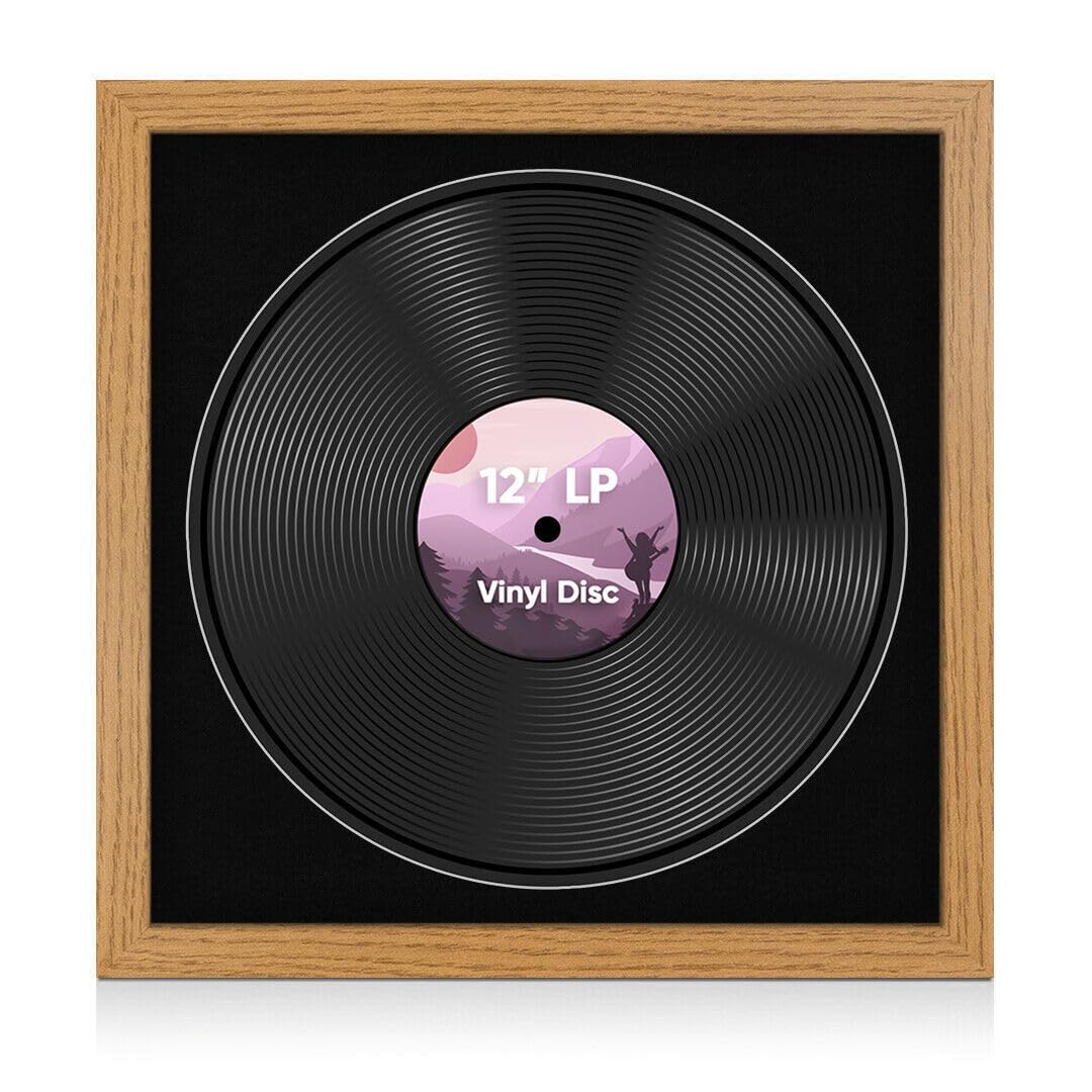 Alison Kingsgate 16x16 Oak Vinyl Record Frame for LP Disc