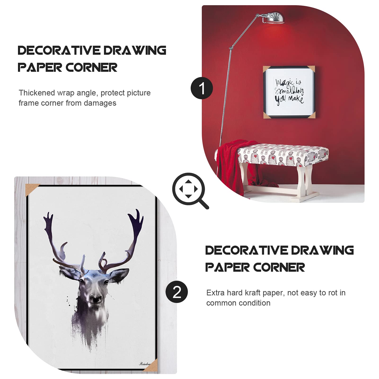 100 Protezioni Angolari In Carta Per Cornici - Paraspigoli Telai, Album - 12.5x8.5 Cm - Foto 7