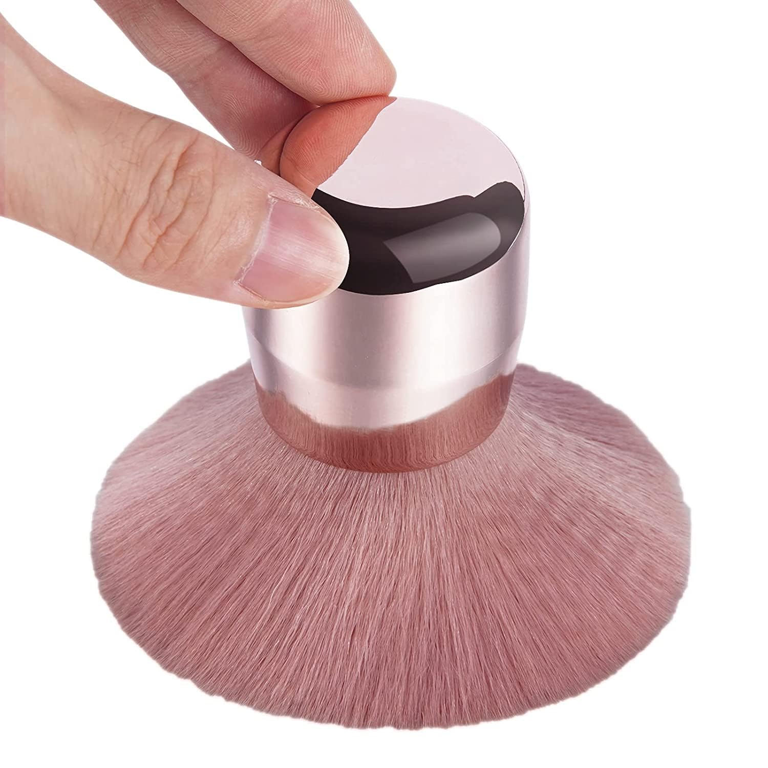 Rose Gold Nail Art Duster Remover Brush - Professional Salon Multicolor Nail Cleaner Brush for Makeup Application - Sleek Handle Diamond Adorned - Soft & Skin-friendly - Large Area Coverage - Versatile & Elegant Design-image-46