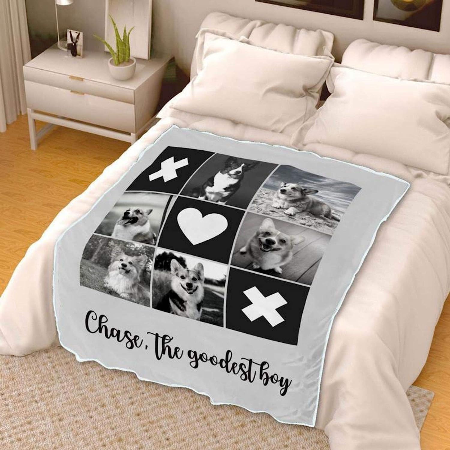 Couverture commémorative personnalisée pour chien avec nom en polaire - Cadeau souvenir pour les amoureux des chats - Couvertures personnalisées avec photos - Cadeau personnalisable pour les amoureux
