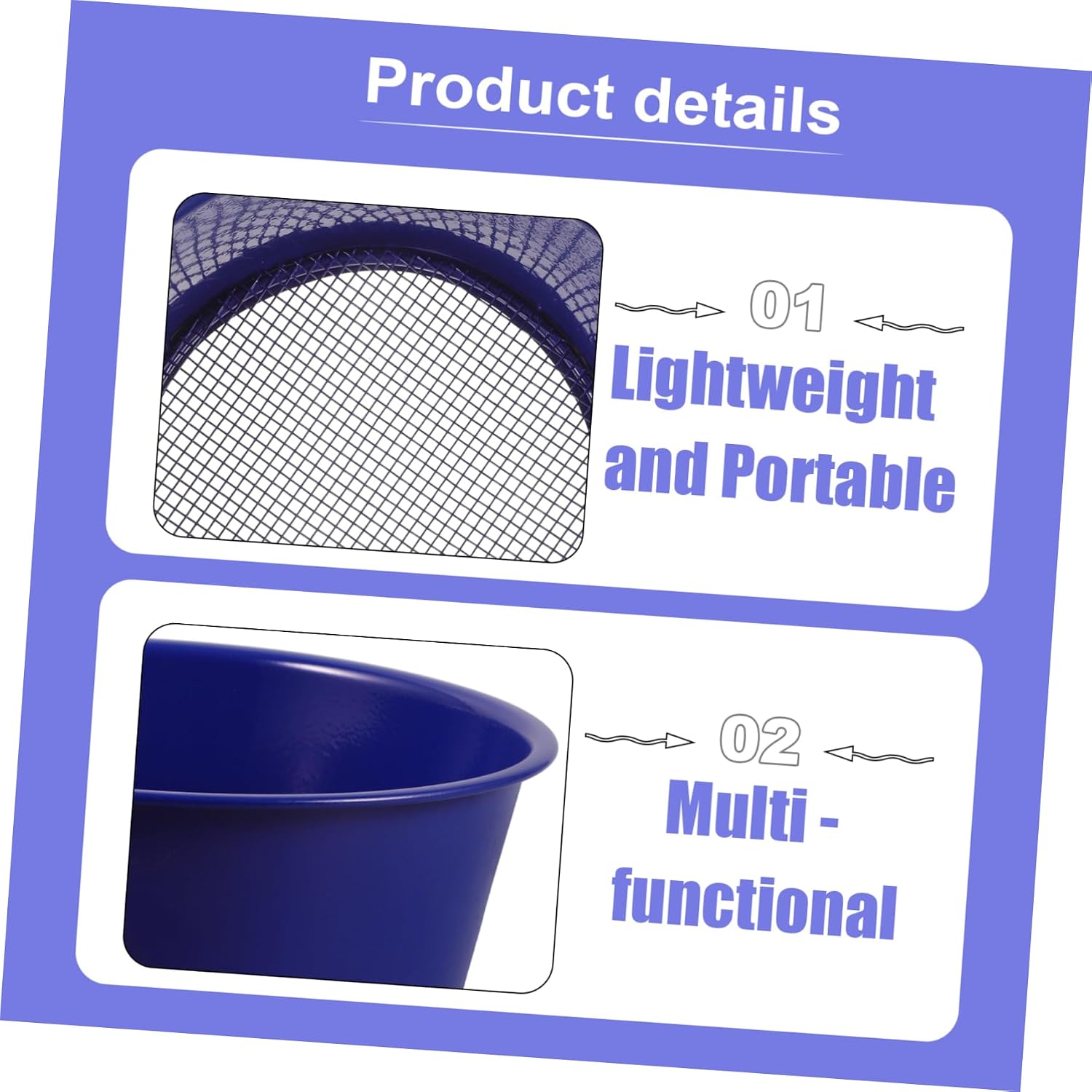 Round Soil Sifting Pan Mesh Lightweight Multi-Function Garden Sieve for Rocks and Soil Filtration for Planting and Beach Play