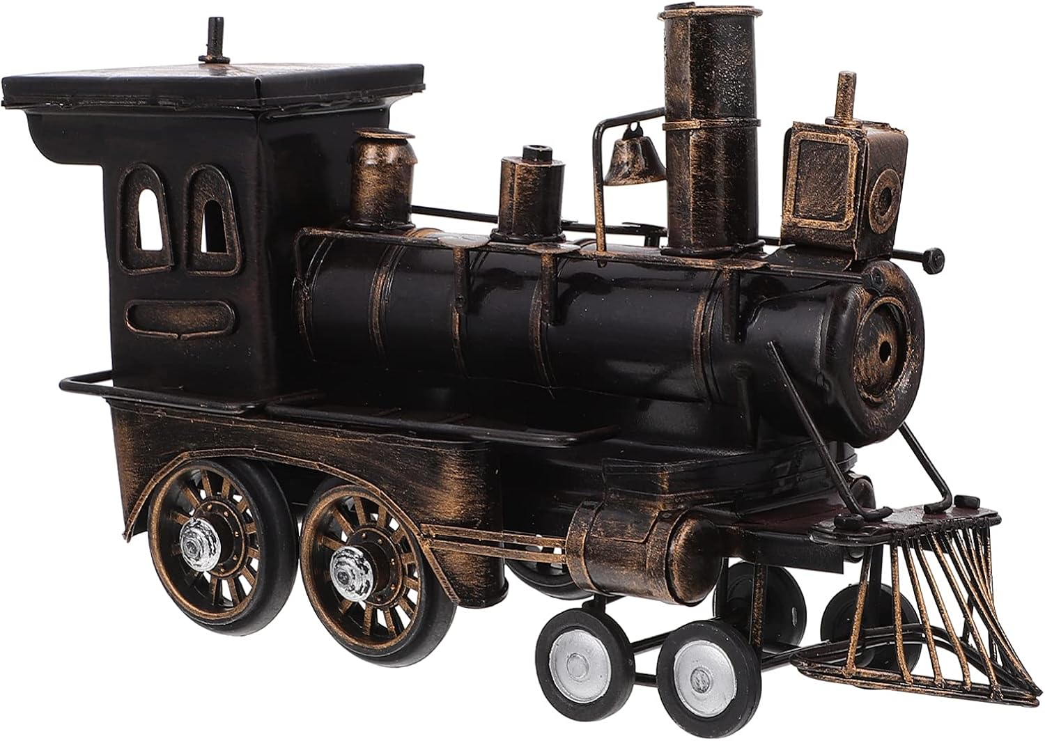 VOSAREA 1Pc Retro Steam Locomotive Model Unique Loco Figurine Decor for Home Layout Vintage Sculpture Art Ornament Present for Train Collectors and Photography Props
