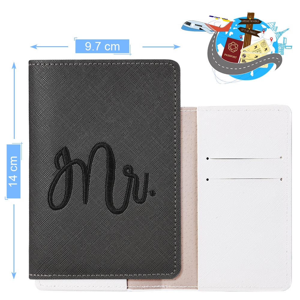 flintronic 2 Pacchi Etichette per Bagagli, Valigie, Custodia Passaporto, Cover Unisex Portafoglio per Viaggio di Lavoro (Bianco+ Grigio)