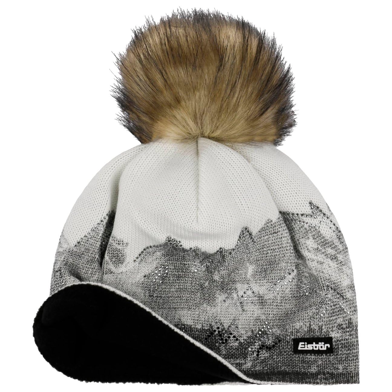 Eisbär Draw Lux Crystal Mountain BeanieKobiety - Made in Austria czapka Beanie na zime damska Z podszewką, podszewką jesień-zima Zima
