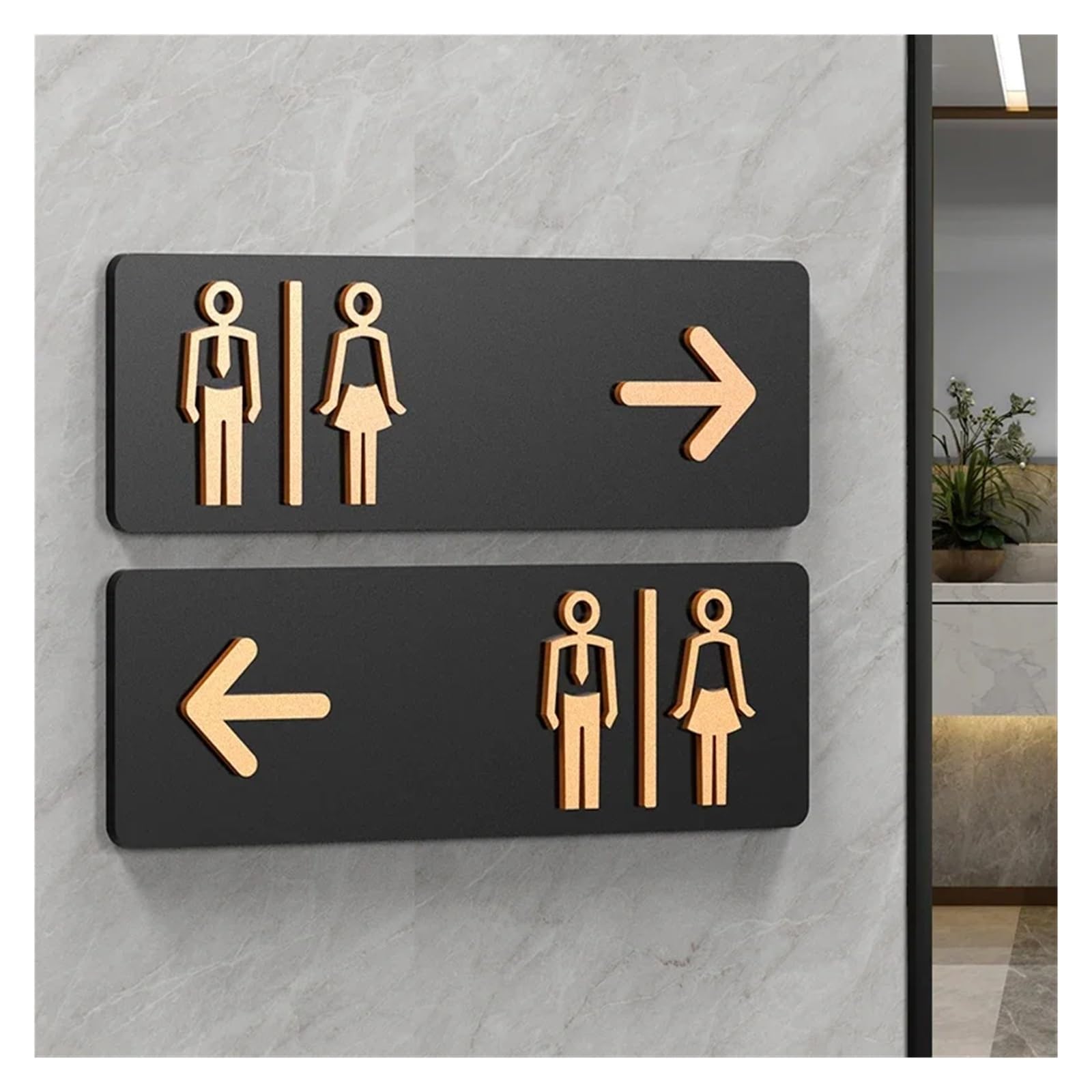 Segnaletica Per Toilette Segnaletica for WC Segnaletica for bagno for uomini e donne WC Guida for WC pubblici Hotel a sinistra e a destra Segnaletica for bagno in acrilico a sinistra e a destra Cartel