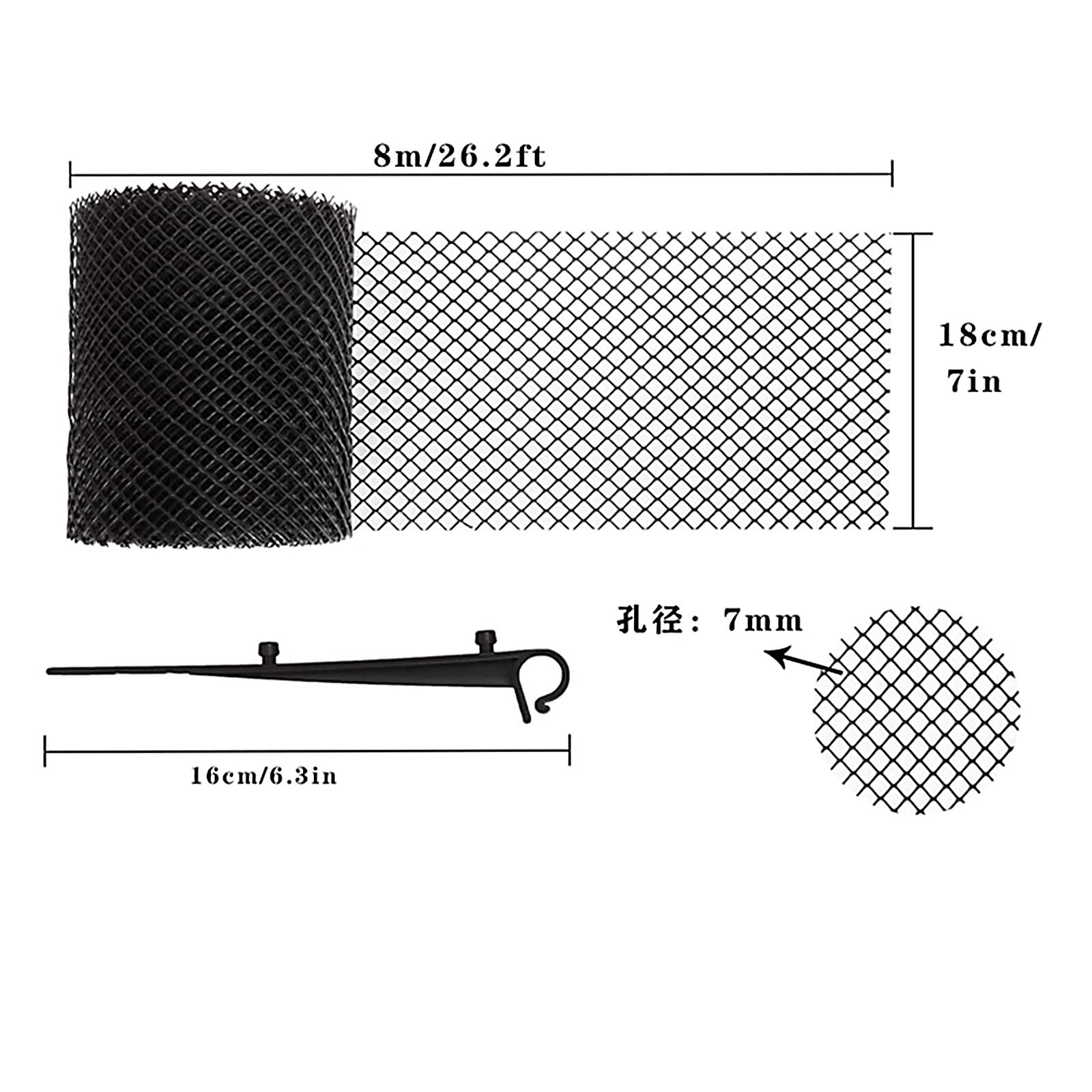 Griglia Protezione Grondaia INEFA - Plastica 68mm, 2m, Nero, 10 Pezzi, Made In Germany - Foto 3