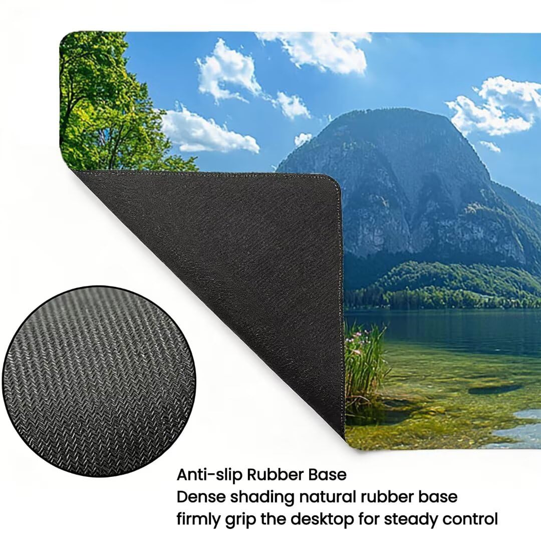 Podkładka pod mysz XXL Valley - 1600x800x3mm - krajobraz Duża mata na biurko z przeszytymi krawędziami Wodoodporna antypoślizgowa do komputera, laptopa poprawia precyzję i szybkość-36750