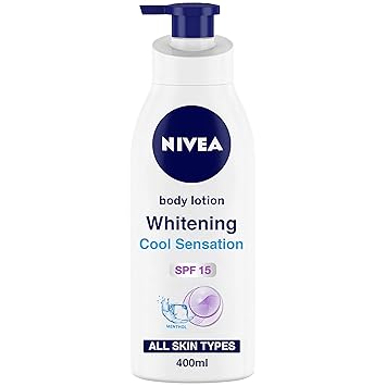 NIVEA Body Lotion, Whitening Cool Sensation, SPF 15 & Refreshing Menthol, 400 ml