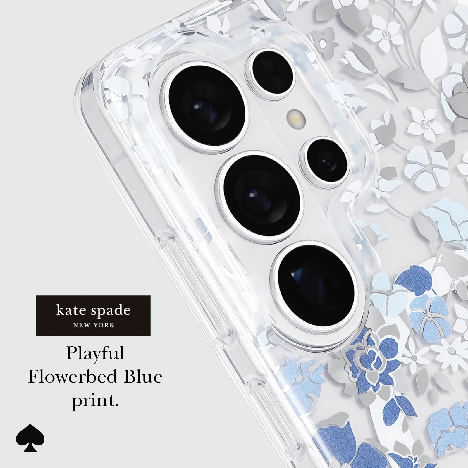 kate spade new york Etui na telefon Samsung Galaxy S26 Ultra - [ładowanie magnetyczne i bezprzewodowe] - designerskie etui na telefon - kwietnik niebieskie kamienie