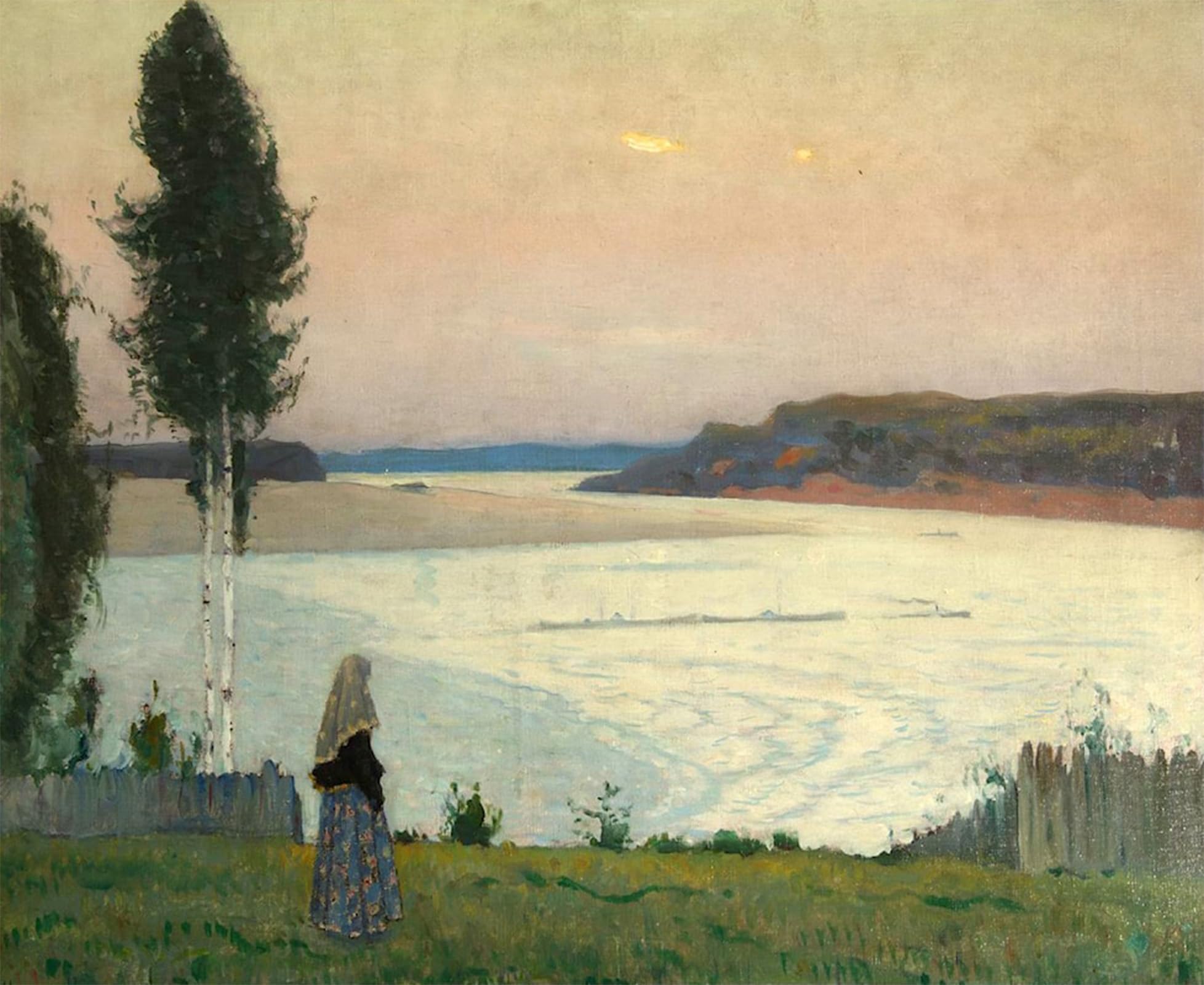 Serendipitp No Frame Retro Picture Poster Wall Art Pictures Painting Solitude Mikhail Nesterov Wall Art Canvas Print For Wall Decor 60X90cm