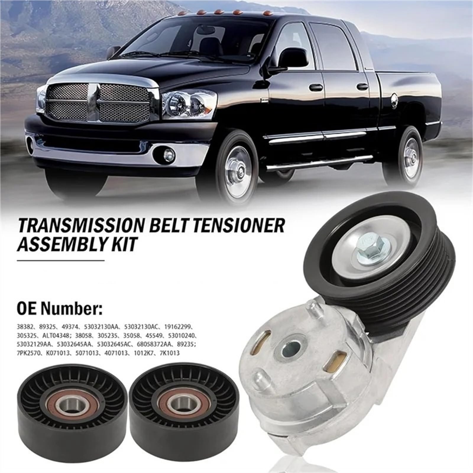 Spannrollen-Baugruppe für Dodge Ram 1500, 2500, 3500 (2003–2008) – Ersetzt 53032130AA, 53032130AC, 38058 Kit, 38382 Antriebsriemen-Spannrollen-Baugruppe