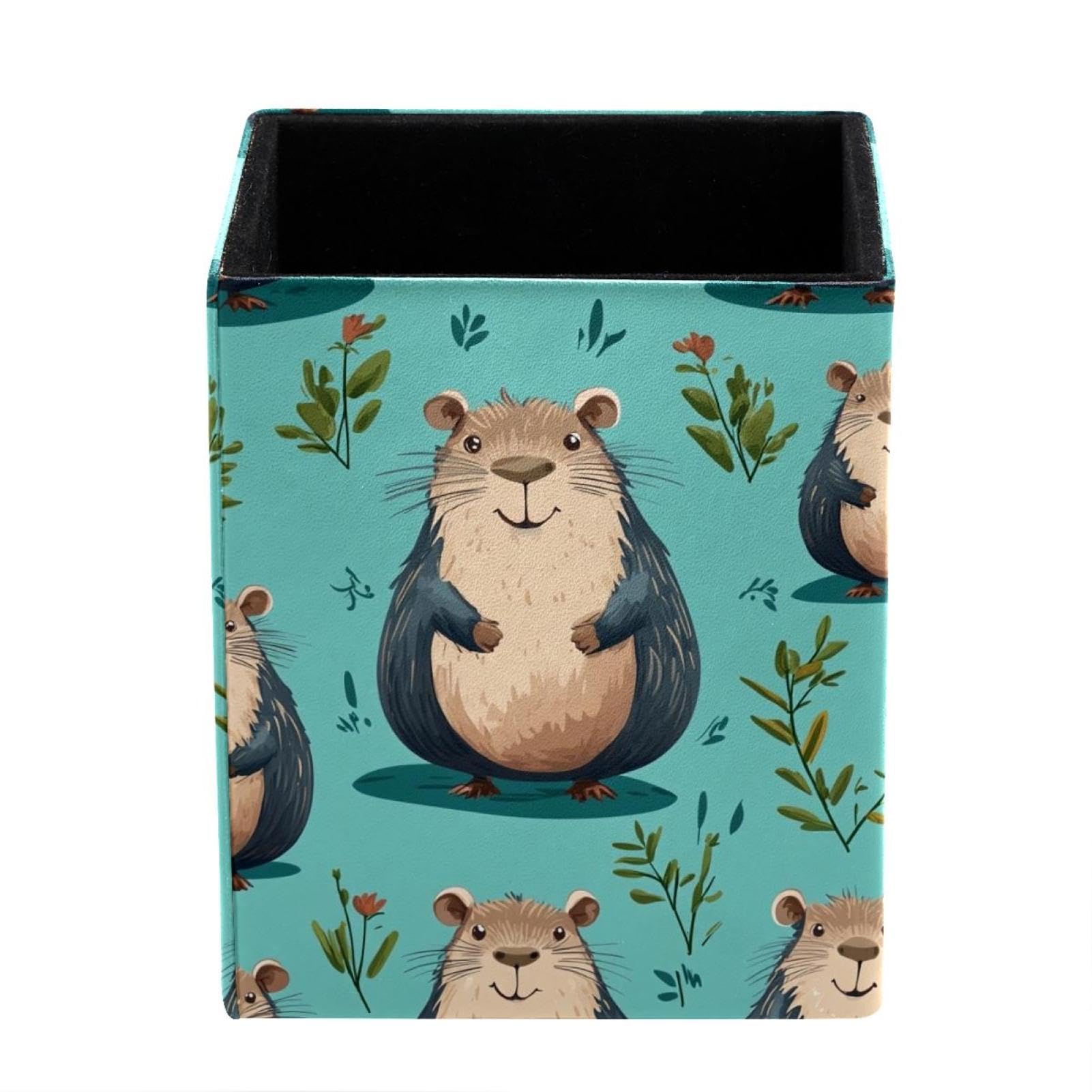 sanfly fish Cartoon capybara Desktop Storage Box Pencil Holder, Stationeries and Desk Supplies Organizer for Home, Office & School