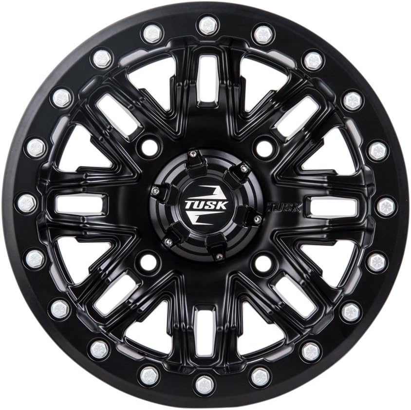 TUSK 4/137 Nebo Beadlock Wheel 14x7 4.0 + 3.0 Matte Black Compatible with Can-Am Defender HD8 XT 2016-2021