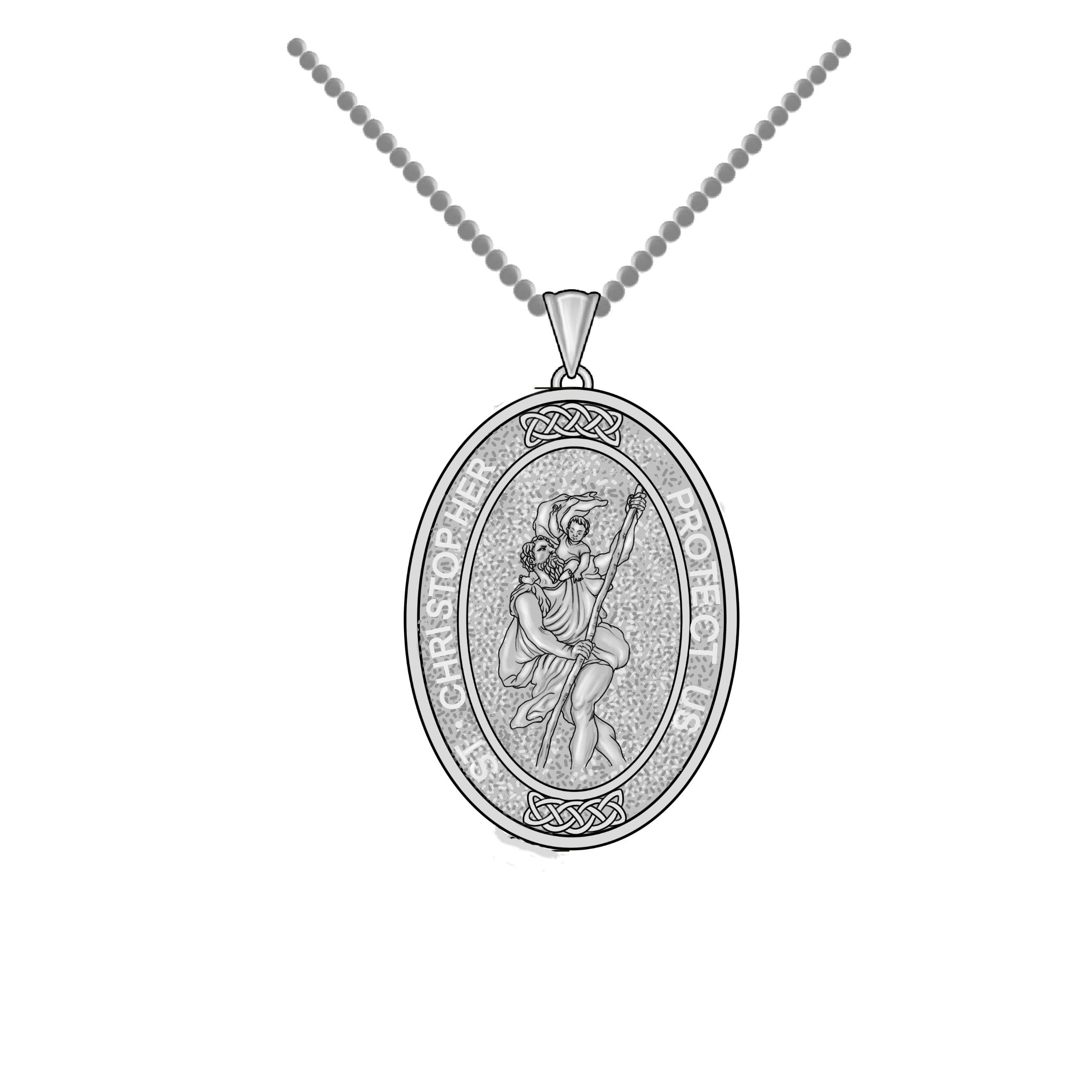 PELOVNYS925 Sterling Silver Amulet Necklace St Michael/Saint Christopher/Compass/Wolf Necklace Protection Pendant Jewelry Christmas Halloween Birthday Gifts for Men Women