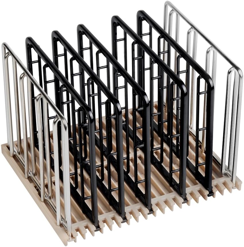 EVERIE Weight-Added Sous Vide Rack Divider for Sous Vide Even Heating, 5 Count Plastic Dividers and 2 Stainless Steel Sous Vide Weights, Black
