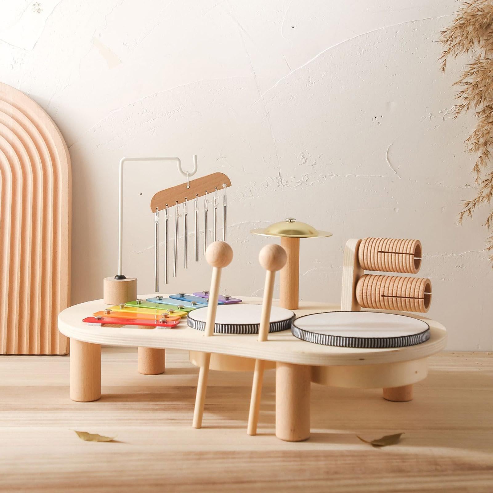 Kit di tamburo musicale in legno, set di tamburo per | Drum Kick Kids Drum