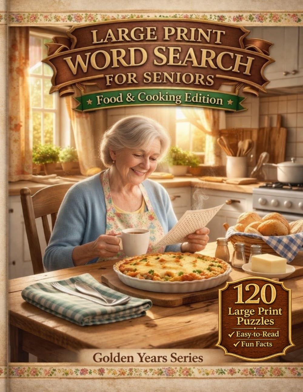 Large Print Word Search for Seniors: Food & Cooking Edition: 120 Relaxing Word Search Puzzles with Comfort Foods, Baking Favorites, and Kitchen Memories (Golden Years Large Print Puzzle Series)