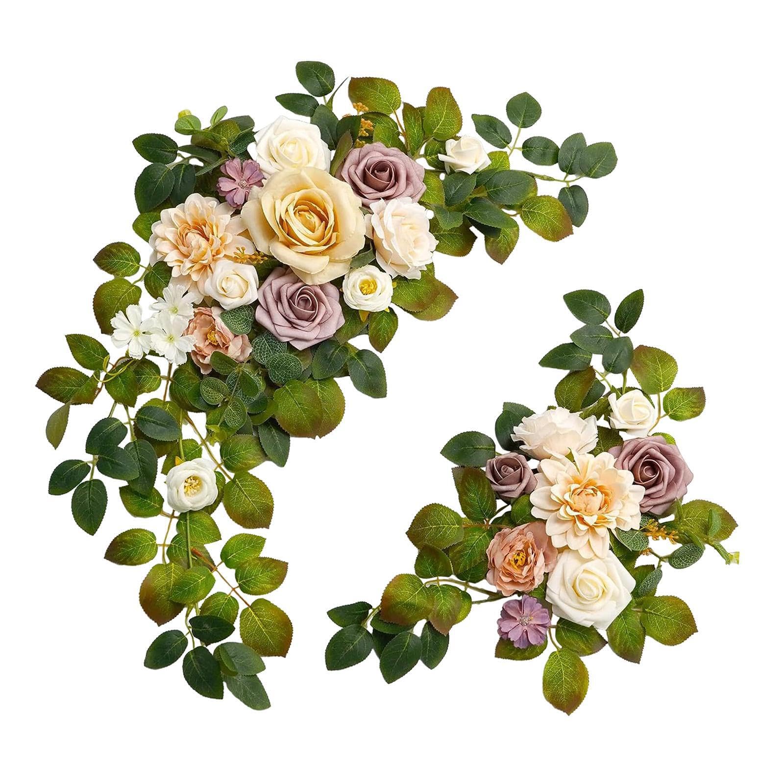 Decoración de bodas con arreglos florales artificiales champán para guirnaldas y arcos nupciales
