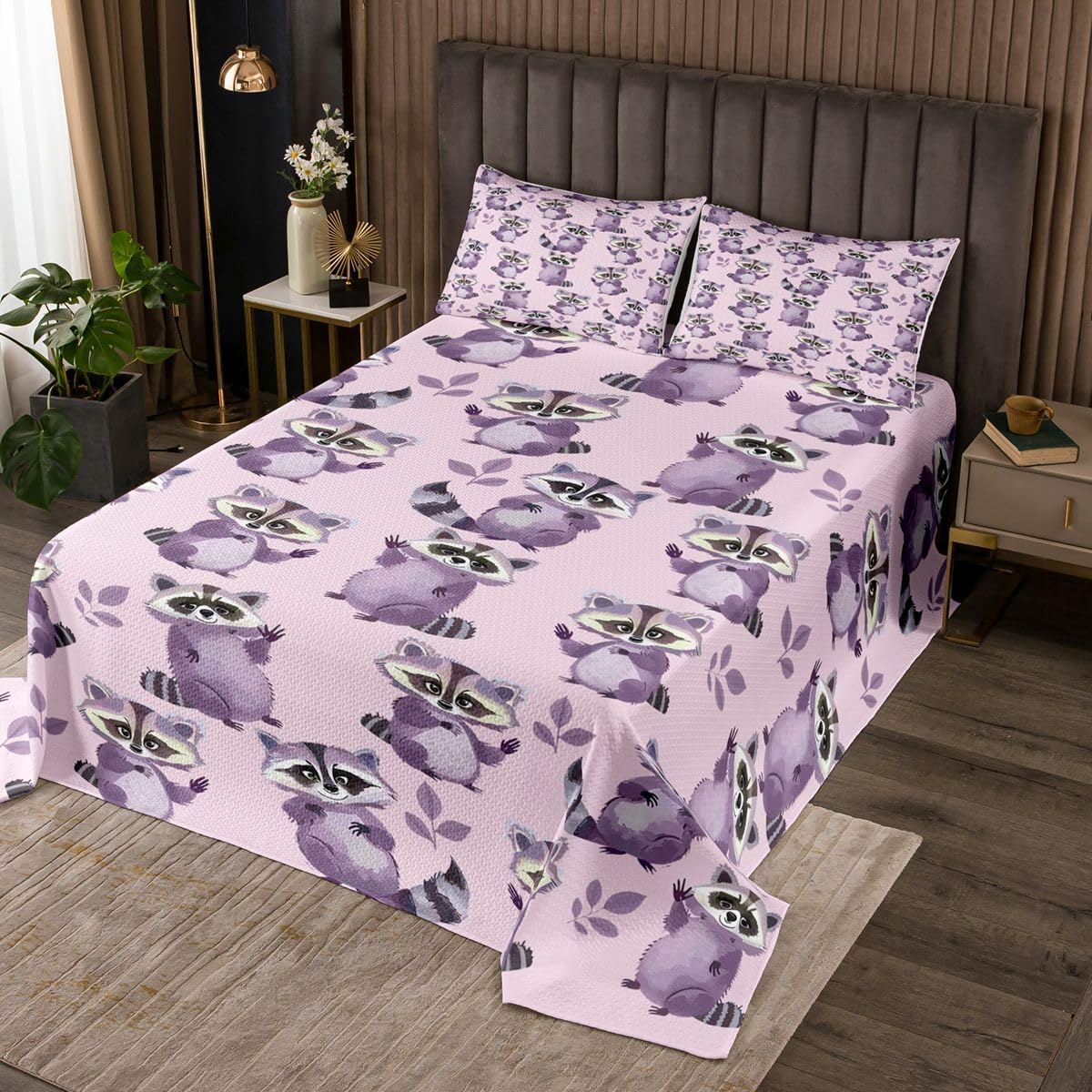 jejeloiu Cute Llama Bedspread Quilts Cartoon Alpaca Coverlet Set Queen Size for Kids Boys Girls Animal Theme Quilted Coverlet for All Season with 2 Pillowcases Microfiber