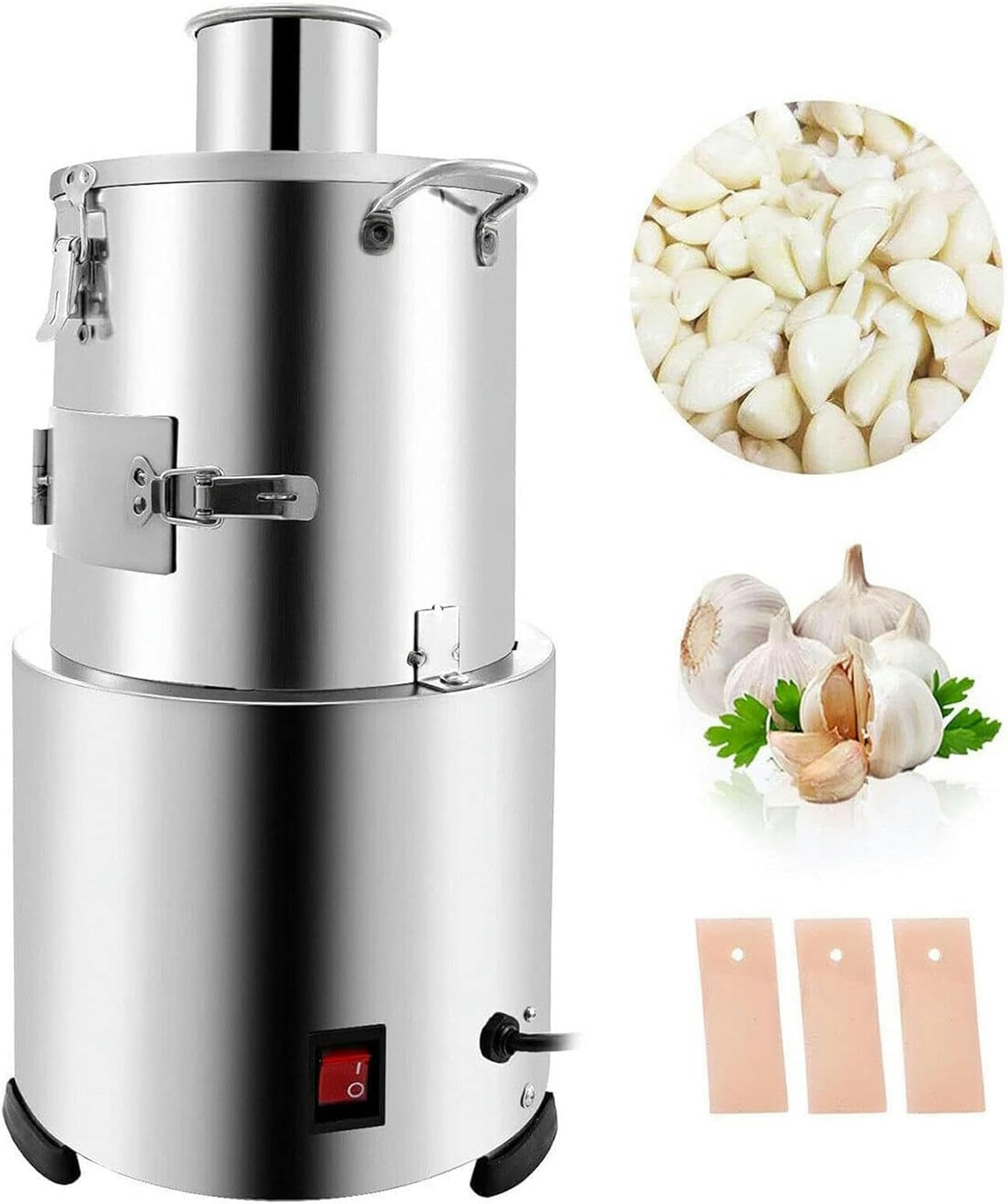 Macchina per sbucciare l'aglio da 200 W, in Acciaio Inox, Automatica, con velocità di sbucciatura per ristoranti, Negozi di Barbecue, Mense, Hotel