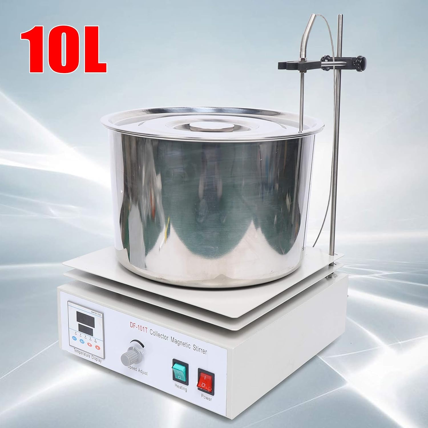 10L Lab Heat-Gathering Magnetic Stirrer, DF-101T Heat-Collecting Magnetic Stirrer, Digital Laboratory Water Bath Pot 110V for experimenters