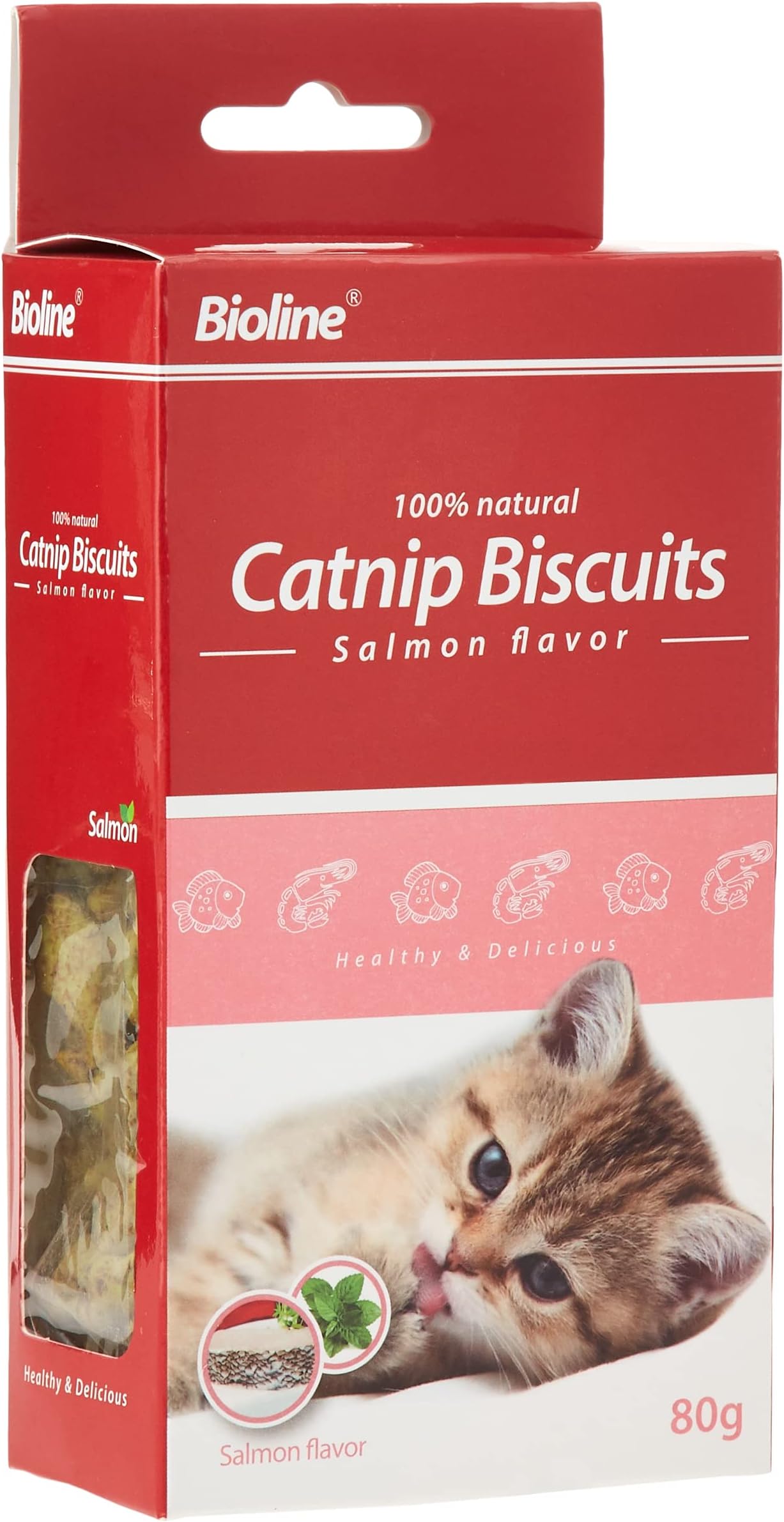 Bioline Catnip Biscuits Salmon Flavor Cat Treats 80g