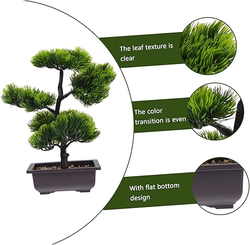 Miniatura 4 de 1 planta artificial en maceta de pino artificial, plantas de casa en maceta, decoración de árbol de pino simulado, decoración de escritorio, pino,