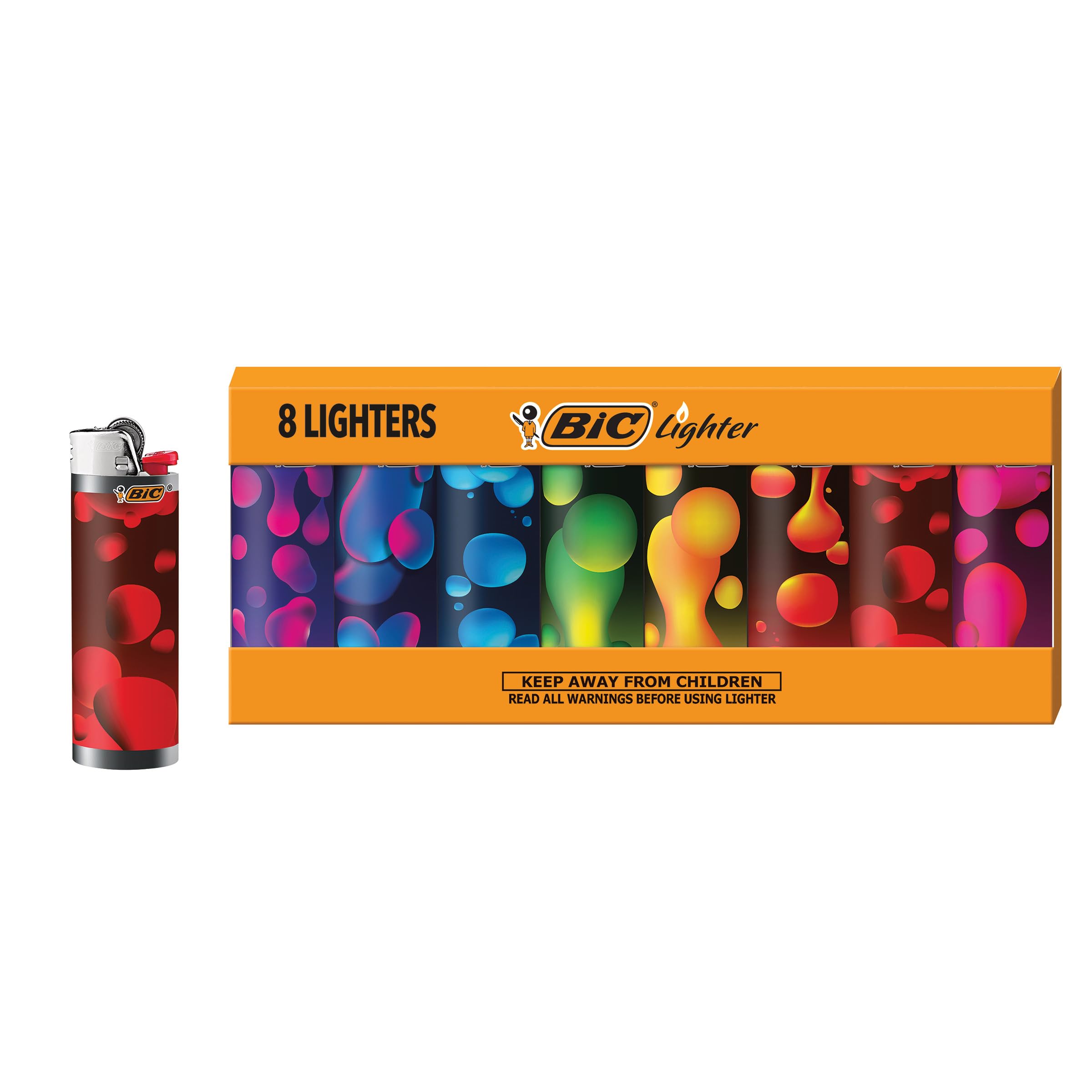 BIC Maxi Pocket Lighter Special Edition Lava Series 8 Count Pack of Lighters