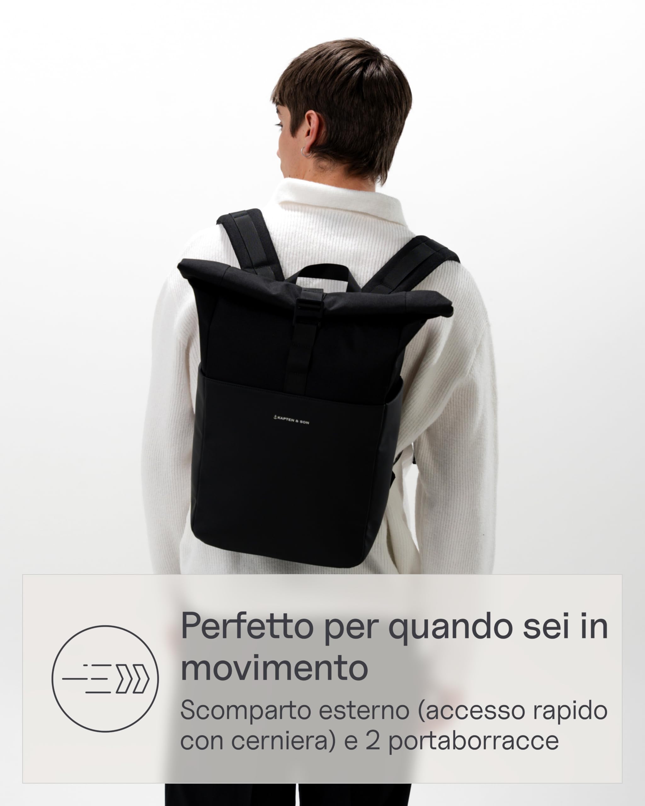 Kapten & Son Zaino Lund All Black | Donna & Uomo