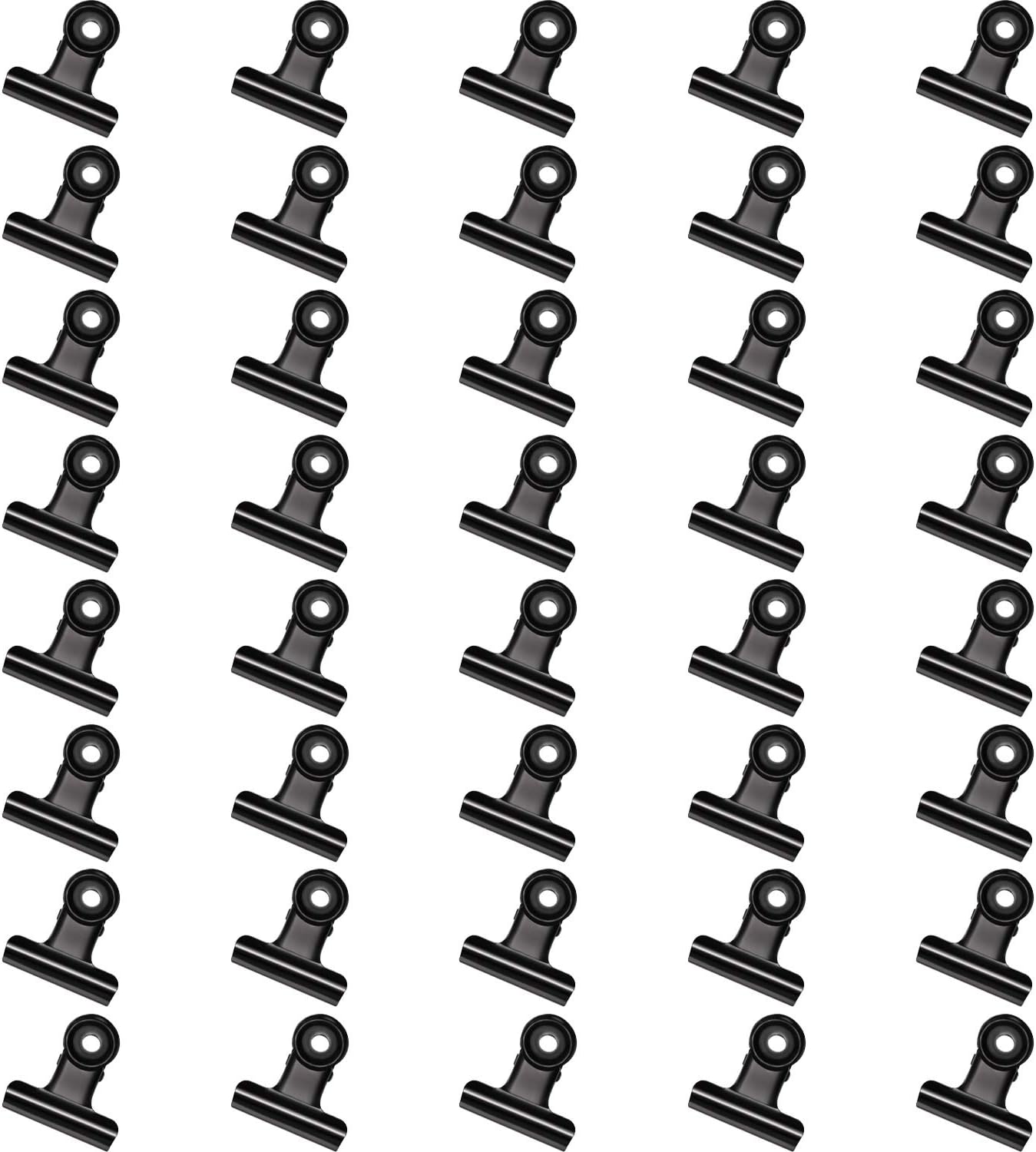 Gejoy Metal Hinge Clips Bulldog Clips, 1.25 Inch, 40 Pieces (Black)