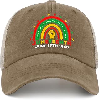 Juneteenth June 19th 1865 Hat Women’s Hat AllBlack Golf Hats Men Gifts for Dad Workout Hat