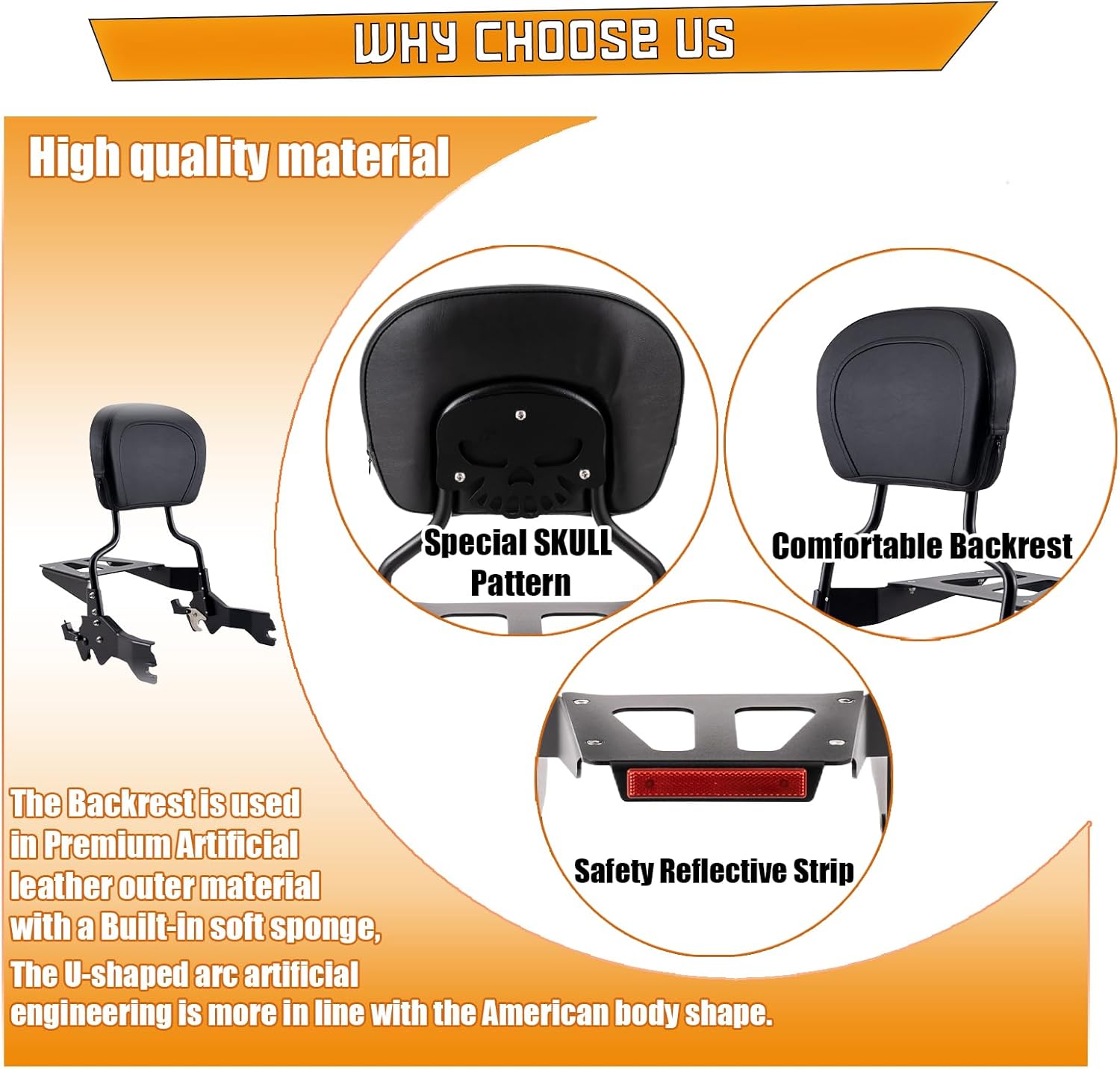 Holdfast Sissy Bar Passenger Backrest for Harley Davidson Fat Bob 114 FXFB and FXFBS Models 2018-2023 (Matte Black)