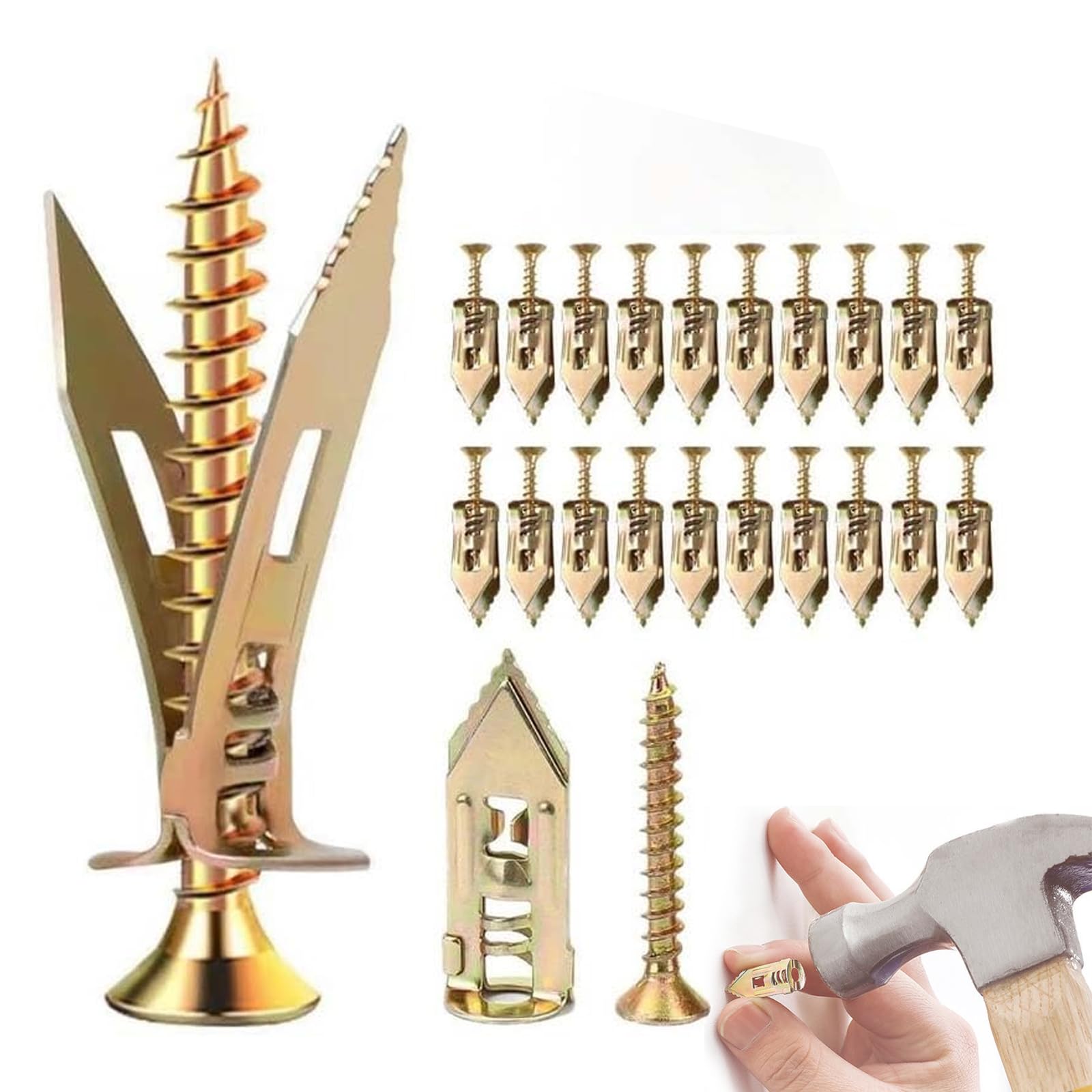 Metal Expansion Bolt for Drywall,Expansion Screws for Drywall,Self Drilling Drywall Anchors,Wall Anchors for Drywall Heavy Duty,Screw Nail-in Drywall