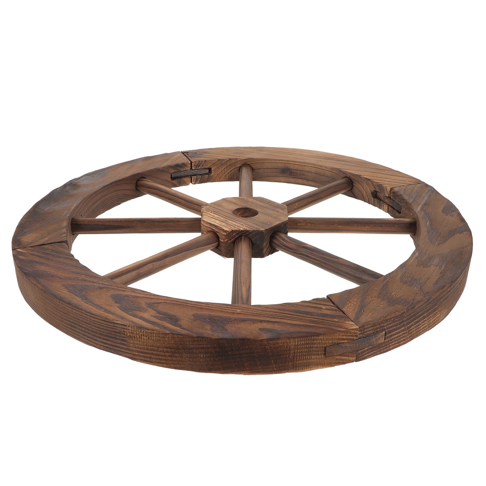Roue de Chariot en Bois pour Rénover une Décoration Murale Terne
