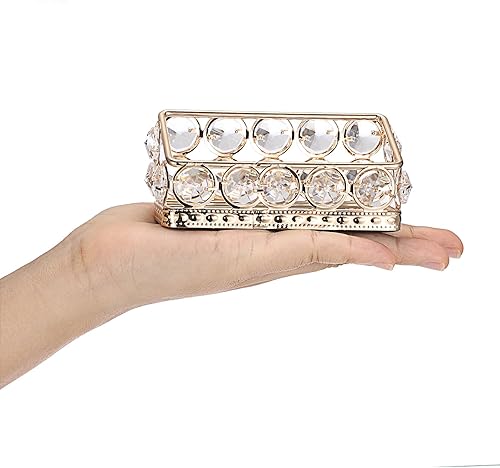 Miniatura 6 de Hipiwe Paquete de 2 soportes para tarjetas de visita de cristal de metal dorado para escritorio, oficina, organizador de almacenamiento de tarjetas