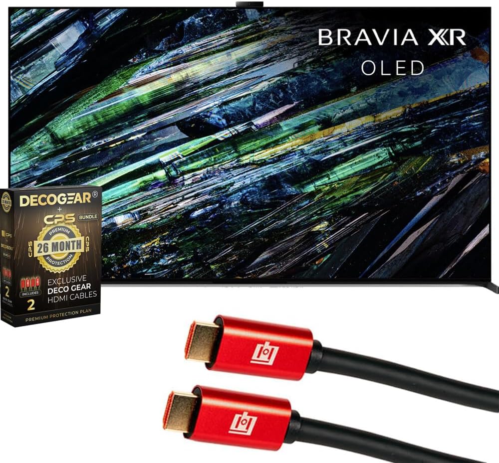Sony QD-OLED 77 inch BRAVIA XR A95L 4K HD Smart Google TV Gaming Features for PS5 | Official USA Partner | + Deco Gear 4K HDMI Cable x2 & CPS Exclusive 26 Month Protection (BEACH-CPS-265000)