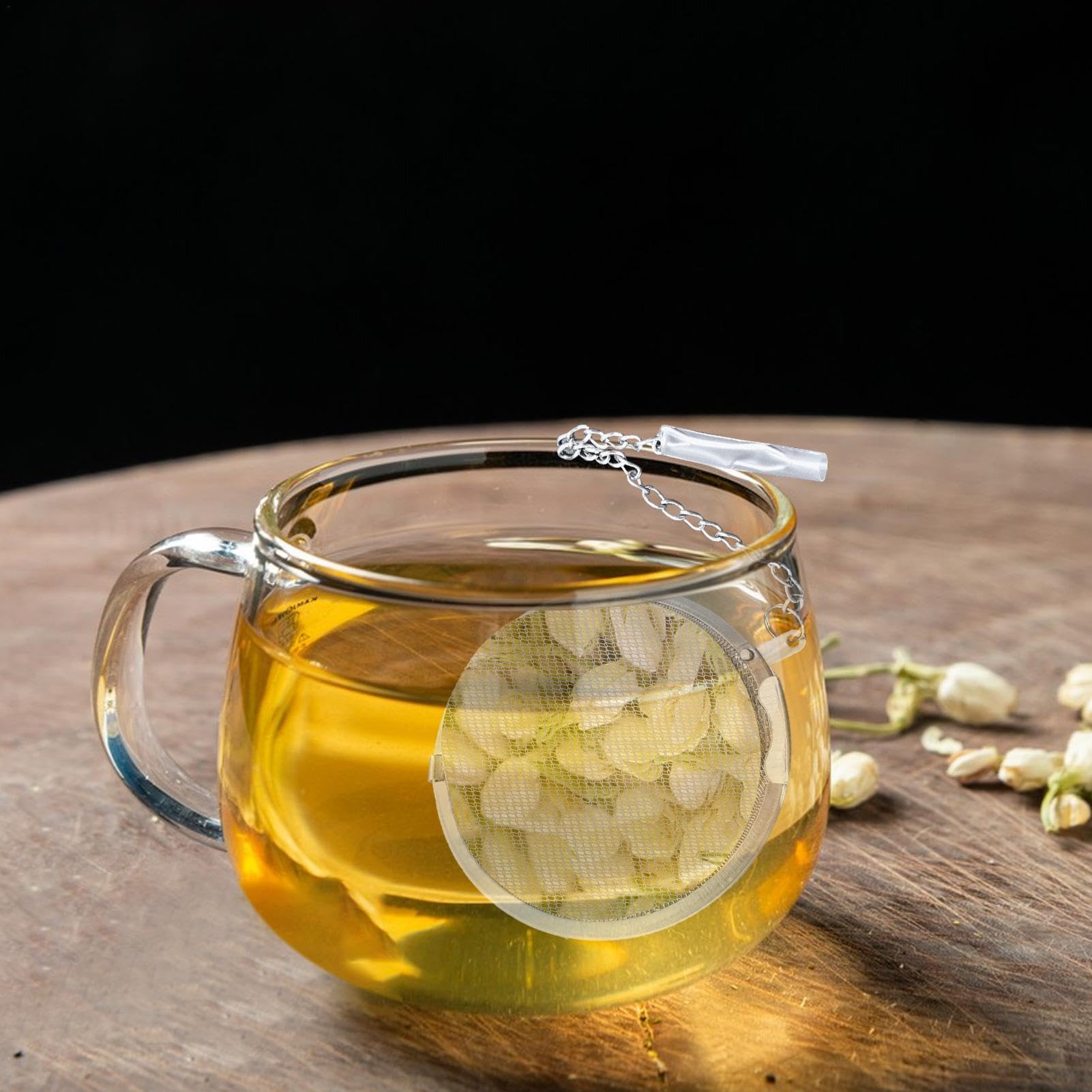Infusores de bolas de té a granel, filtro de bolas de té,Bola de té de malla con cadena | Colador de té de acero inoxidable para té suelto, infusor reutilizable con cadena de té caliente, f