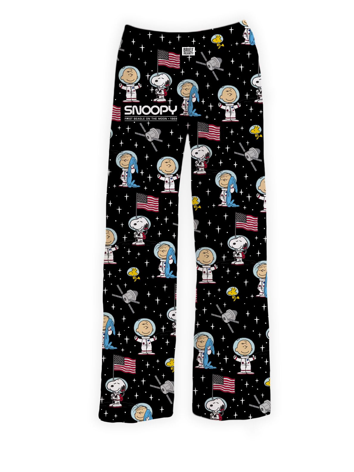 BRIEF INSANITY Peanuts Character Pajama Pants for Men &amp; Women, Soft Snoopy Pajamas with Side Pockets &amp; Elastic Waist