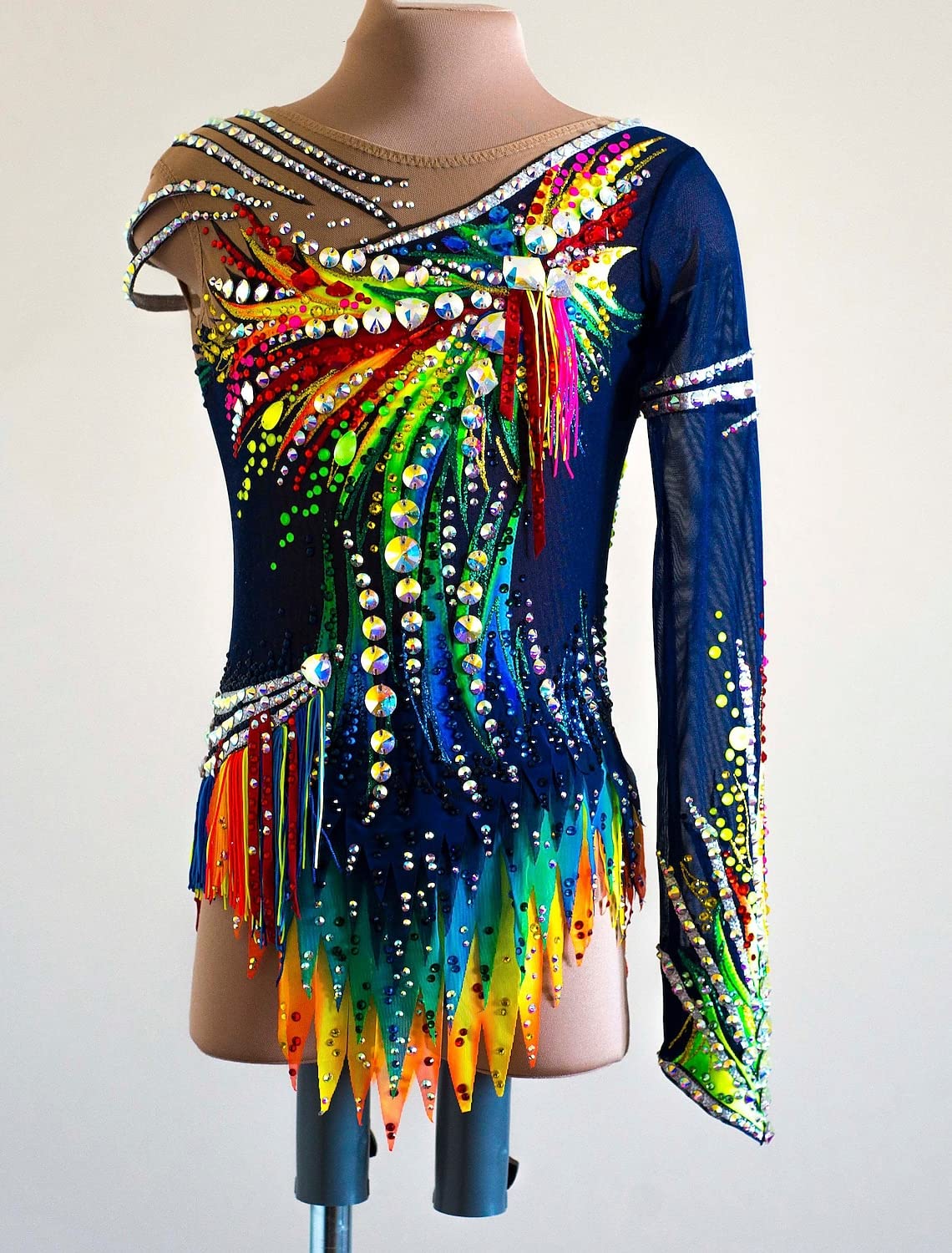 Justaucorps Gymnastique Rythmique Femme Body De Compétition Scintillant pour Fille Fait Main Robe De Patinage Artistique Déguisement De Patinage sur Glace Jupe De Patin À roulettes