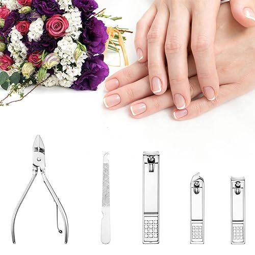 Miniatura 5 de Juego de manicura y pedicura de Cater, juego de cortaúñas de 12 piezas, juego de aseo profesional, herramientas para uñas con estuche de viaje de