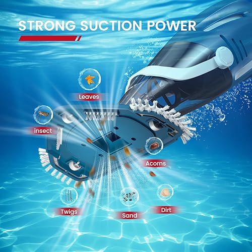 Miniatura 2 de Enhulk Aspiradora de piscina para piscina sobre el suelo, aspiradora de piscina mejorada 2025 con un poste telescópico, potente succión de 18.5