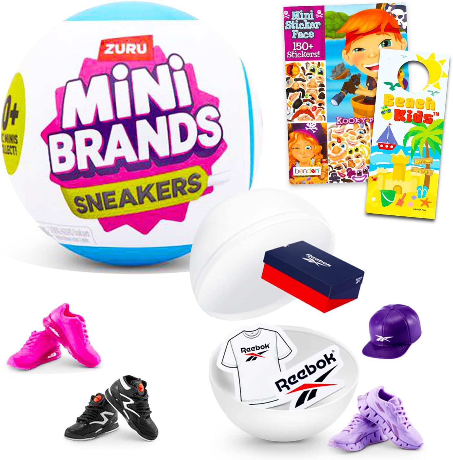 Zuru Mini Brands Sneakers Mystery Set - Bundle with Zuru Mini Brands Series 1 Sneakers Mystery Ball Plus Stickers, More | Mini Brands Sneaker Collection