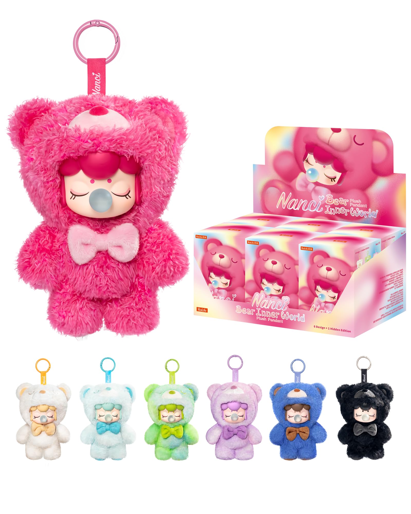 Rolife Nanci Bear Inner World Plush Pendant Blind Box – Süßes Sammler-Plüschtier mit Original Design, Überraschungsbox für Mädchen & Frauen, Geschenk zu Geburtstag & Weihnachten