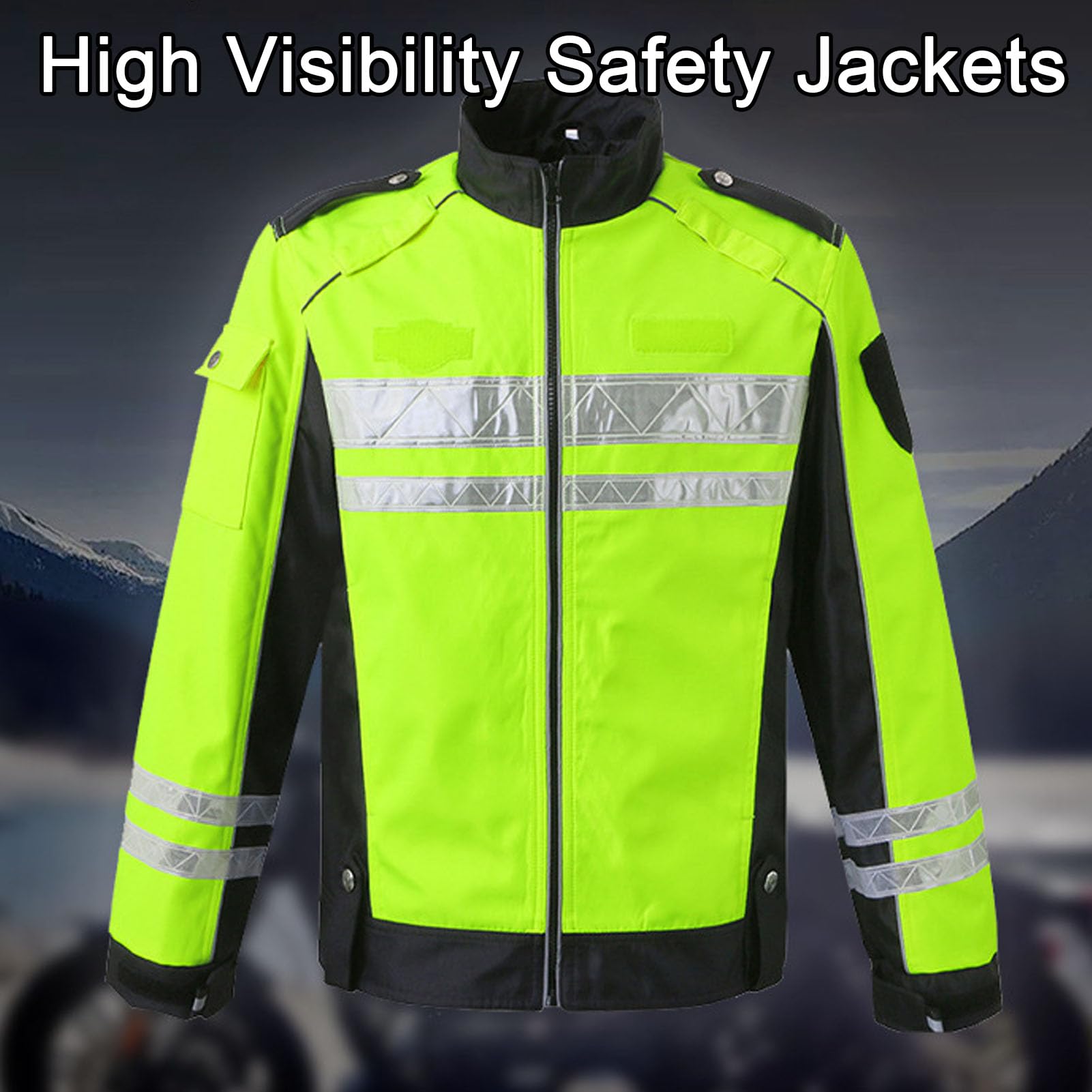Chaqueta de Alta Visibilidad Chaqueta Softshell de Advertencia Tela Oxford Impermeable Chubasquero de Alta Visibilidad Excursionismo Bicicleta Chaqueta Ropa Deportiva Exteriores,3XL,Yellow