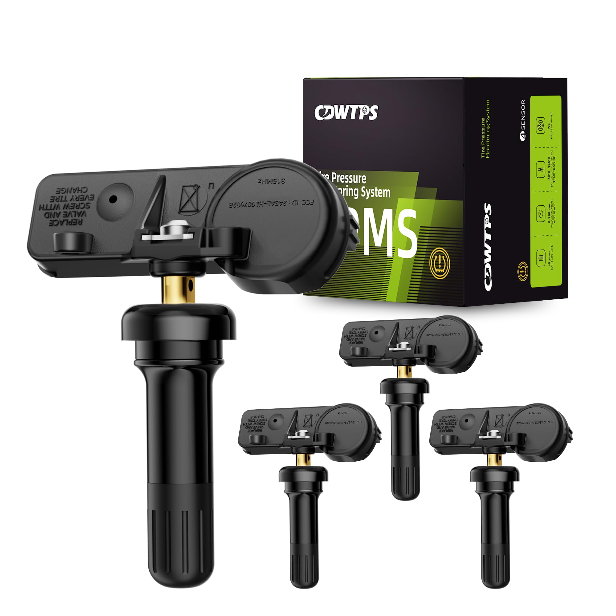 CDWTPS TPMS Sensor,433MHZ Tire Pressure Monitor System for 2006-2010 Chrysler| Dodge| Jeep 4-Pack Replaces# 56029481AB 56029359AB,68078768AA