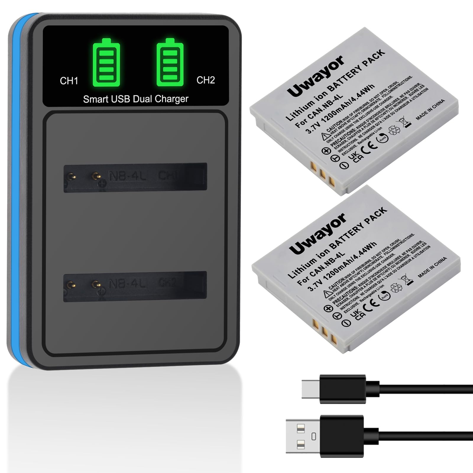 Amazon.com : NB-4L Battery 2 Pack and Dual Charger for Canon